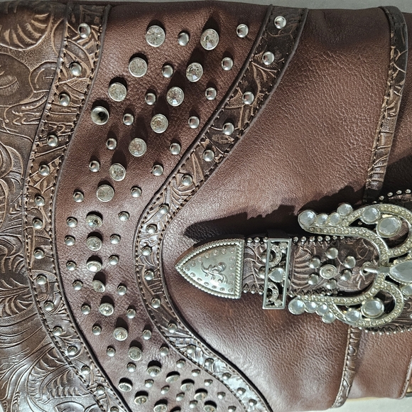 Crossbody Bag Purse, Vintage-Look, Fair Condition See Pictures, Smoker (Smell) - Picture 6 of 9